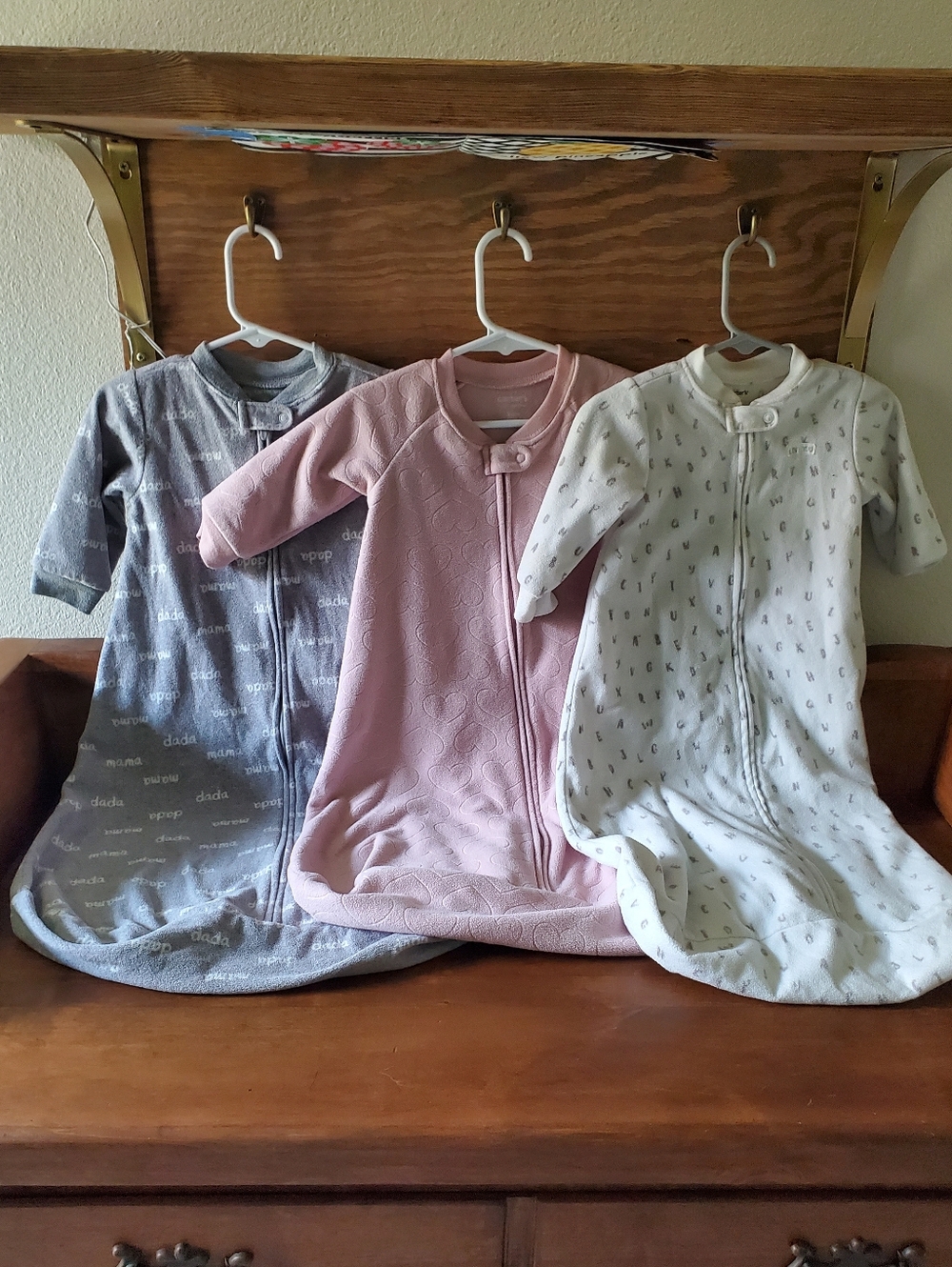 Set of 3 Carter's 3-6 Months Medium Girls Sleep Sacks